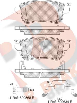 R Brake RB1904-208 - Komplet Pločica, disk-kočnica www.molydon.hr