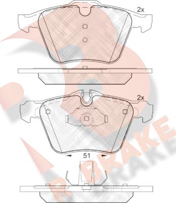 R Brake RB2149 - Komplet Pločica, disk-kočnica www.molydon.hr