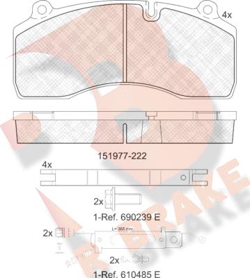 R Brake RB1977-222 - Komplet Pločica, disk-kočnica www.molydon.hr