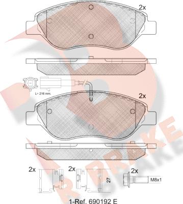 R Brake RB1445-071 - Komplet Pločica, disk-kočnica www.molydon.hr