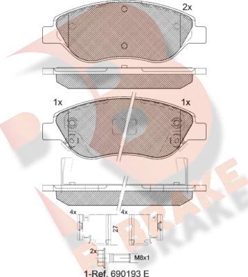 R Brake RB1445-208 - Komplet Pločica, disk-kočnica www.molydon.hr