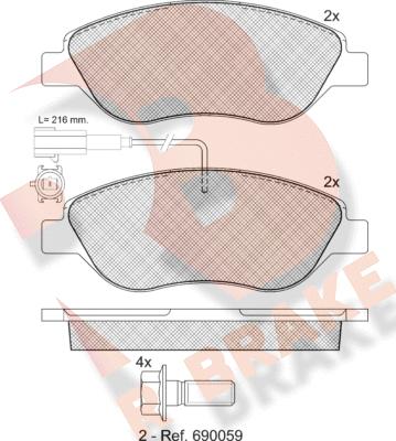 R Brake RB1445-203 - Komplet Pločica, disk-kočnica www.molydon.hr