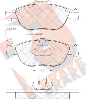 R Brake RB1446 - Komplet Pločica, disk-kočnica www.molydon.hr