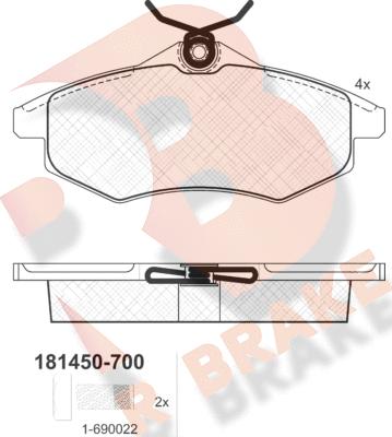 R Brake RB1450-700 - Komplet Pločica, disk-kočnica www.molydon.hr