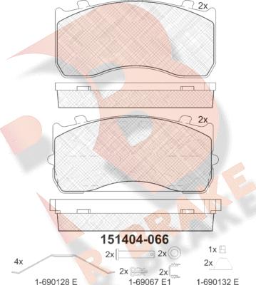 R Brake RB1404 - Komplet Pločica, disk-kočnica www.molydon.hr