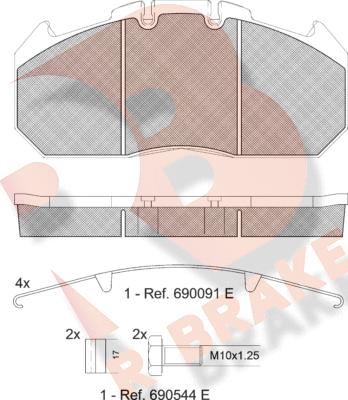 R Brake RB1405-066 - Komplet Pločica, disk-kočnica www.molydon.hr