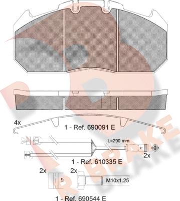 R Brake RB1405-120 - Komplet Pločica, disk-kočnica www.molydon.hr