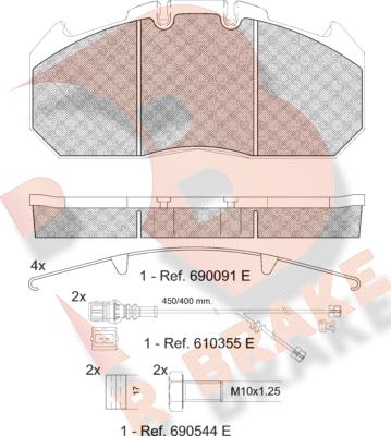 R Brake RB1405-122 - Komplet Pločica, disk-kočnica www.molydon.hr