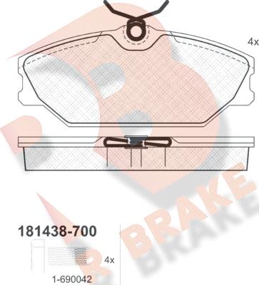 R Brake RB1438-700 - Komplet Pločica, disk-kočnica www.molydon.hr