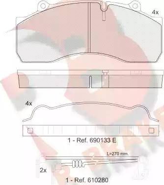 R Brake RB1437-118 - Komplet Pločica, disk-kočnica www.molydon.hr