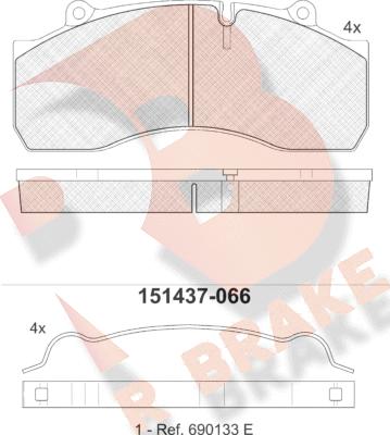 R Brake RB1437 - Komplet Pločica, disk-kočnica www.molydon.hr