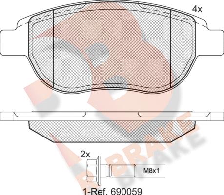 R Brake RB1429-400 - Komplet Pločica, disk-kočnica www.molydon.hr