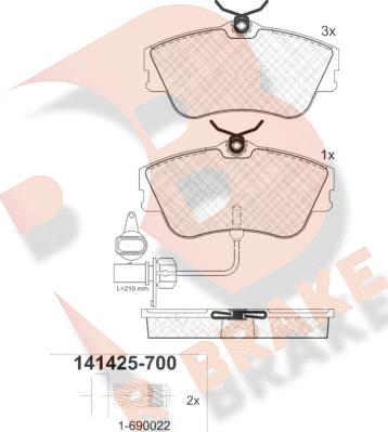 R Brake RB1425-700 - Komplet Pločica, disk-kočnica www.molydon.hr