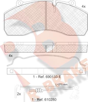 R Brake RB1423-118 - Komplet Pločica, disk-kočnica www.molydon.hr