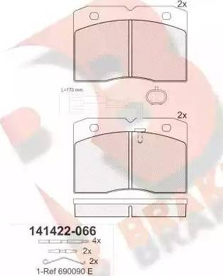 R Brake RB1422 - Komplet Pločica, disk-kočnica www.molydon.hr