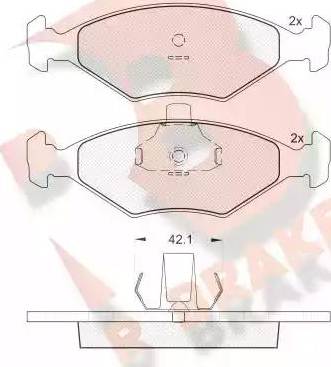 R Brake RB1596 - Komplet Pločica, disk-kočnica www.molydon.hr