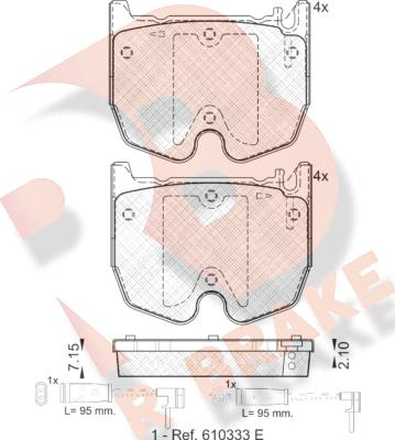 R Brake RB1591 - Komplet Pločica, disk-kočnica www.molydon.hr