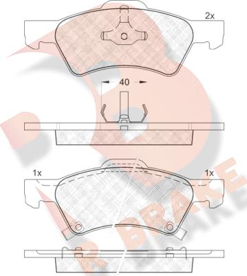 R Brake RB1544 - Komplet Pločica, disk-kočnica www.molydon.hr