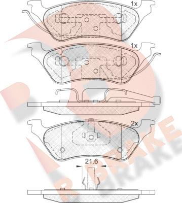 R Brake RB1564 - Komplet Pločica, disk-kočnica www.molydon.hr