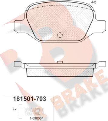 R Brake RB1501-703 - Komplet Pločica, disk-kočnica www.molydon.hr