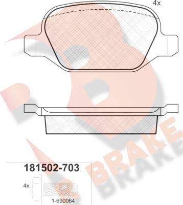 R Brake RB1502-703 - Komplet Pločica, disk-kočnica www.molydon.hr