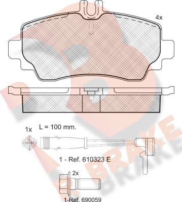 R Brake RB1516-701 - Komplet Pločica, disk-kočnica www.molydon.hr