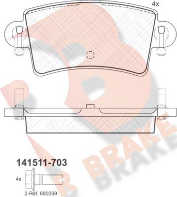 R Brake RB1511-703 - Komplet Pločica, disk-kočnica www.molydon.hr