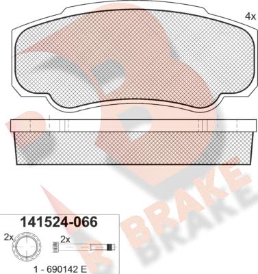 R Brake RB1524 - Komplet Pločica, disk-kočnica www.molydon.hr