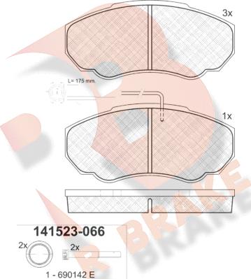 R Brake RB1523 - Komplet Pločica, disk-kočnica www.molydon.hr