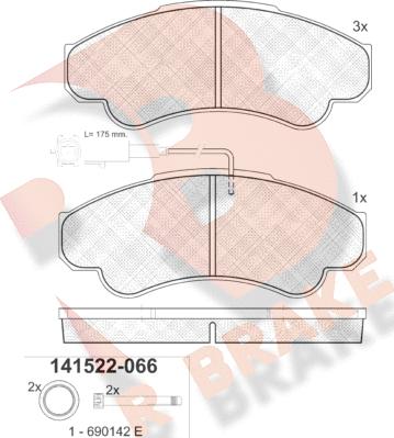 R Brake RB1522 - Komplet Pločica, disk-kočnica www.molydon.hr