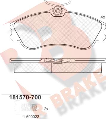 R Brake RB1570-700 - Komplet Pločica, disk-kočnica www.molydon.hr