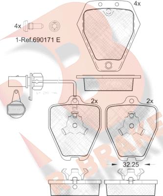 R Brake RB1694 - Komplet Pločica, disk-kočnica www.molydon.hr