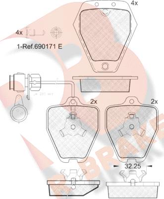 R Brake RB1693 - Komplet Pločica, disk-kočnica www.molydon.hr