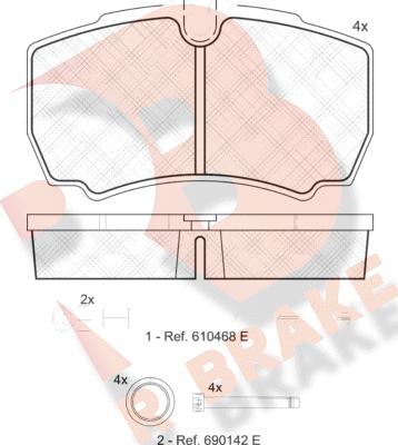 R Brake RB1640-117 - Komplet Pločica, disk-kočnica www.molydon.hr