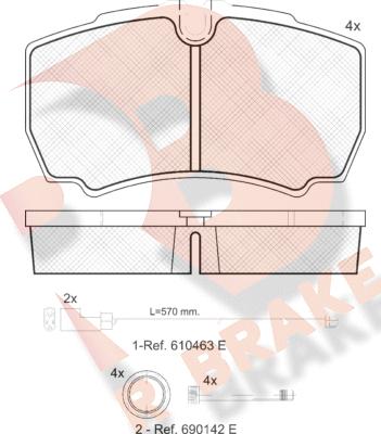 R Brake RB1640-229 - Komplet Pločica, disk-kočnica www.molydon.hr