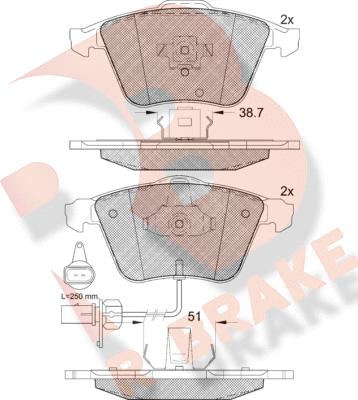 R Brake RB1654 - Komplet Pločica, disk-kočnica www.molydon.hr