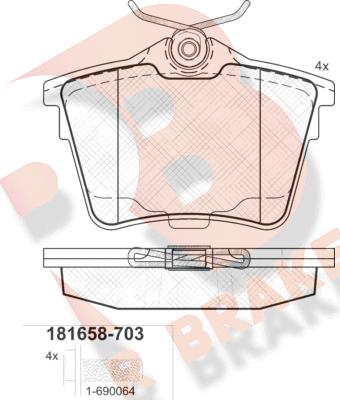 R Brake RB1658-703 - Komplet Pločica, disk-kočnica www.molydon.hr