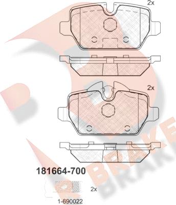 R Brake RB1664-700 - Komplet Pločica, disk-kočnica www.molydon.hr