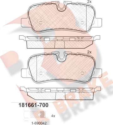 R Brake RB1661-700 - Komplet Pločica, disk-kočnica www.molydon.hr