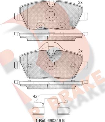 R Brake RB1662-200 - Komplet Pločica, disk-kočnica www.molydon.hr