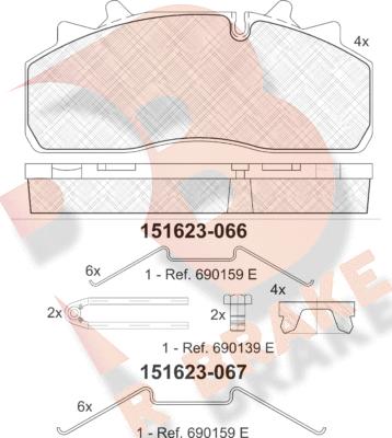 R Brake RB1623 - Komplet Pločica, disk-kočnica www.molydon.hr