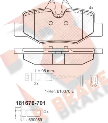 R Brake RB1676-701 - Komplet Pločica, disk-kočnica www.molydon.hr