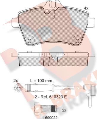 R Brake RB1678-700 - Komplet Pločica, disk-kočnica www.molydon.hr