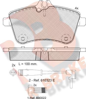 R Brake RB1677-700 - Komplet Pločica, disk-kočnica www.molydon.hr