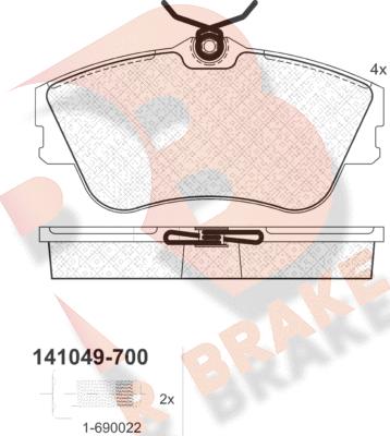 R Brake RB1049-700 - Komplet Pločica, disk-kočnica www.molydon.hr