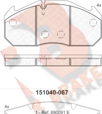 R Brake RB1040 - Komplet Pločica, disk-kočnica www.molydon.hr