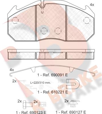 R Brake RB1040-113 - Komplet Pločica, disk-kočnica www.molydon.hr