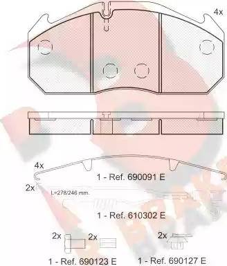 R Brake RB1040-120 - Komplet Pločica, disk-kočnica www.molydon.hr