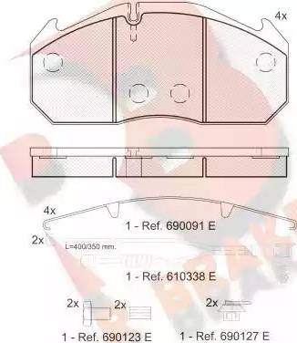 R Brake RB1040-127 - Komplet Pločica, disk-kočnica www.molydon.hr