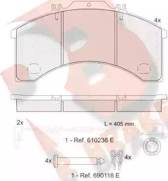 R Brake RB1043-110 - Komplet Pločica, disk-kočnica www.molydon.hr